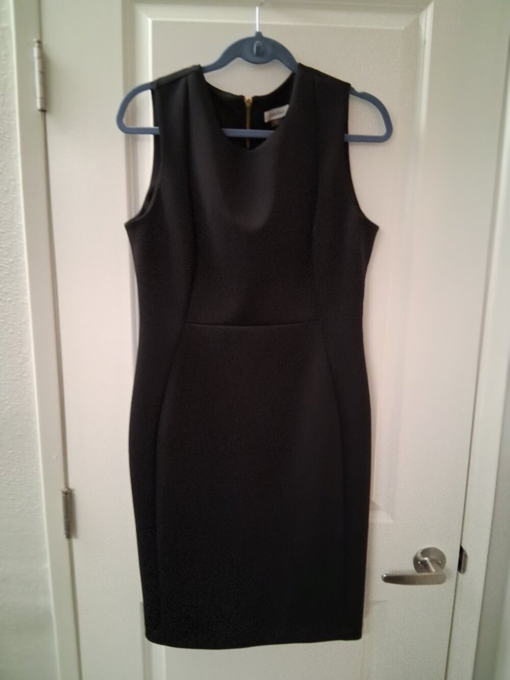 Calvin Klein Women's Black Sleeveless Sheath Dress Princess Seams